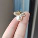 Hot Style Temperament Bee Pearl Button Brooch Advanced Temperament Women's Small Scarf Button Fixed Clothes Pin_voghion.com