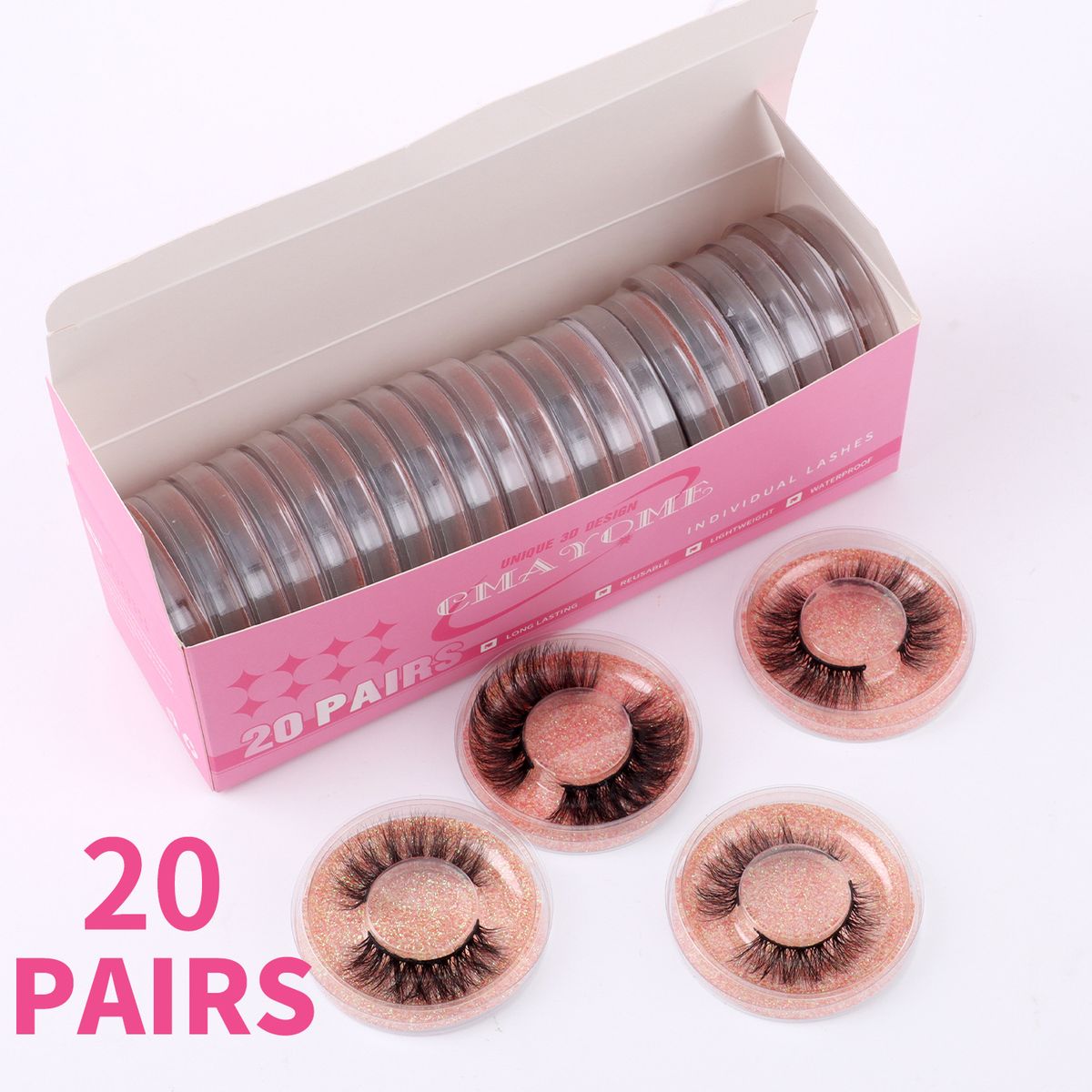 False Eyelashes Pair Of 20 Boxes Of Natural Thick Curled False Eyelashes Fried Hair Three Dimensional Versatile Eyelashes_voghion.com
