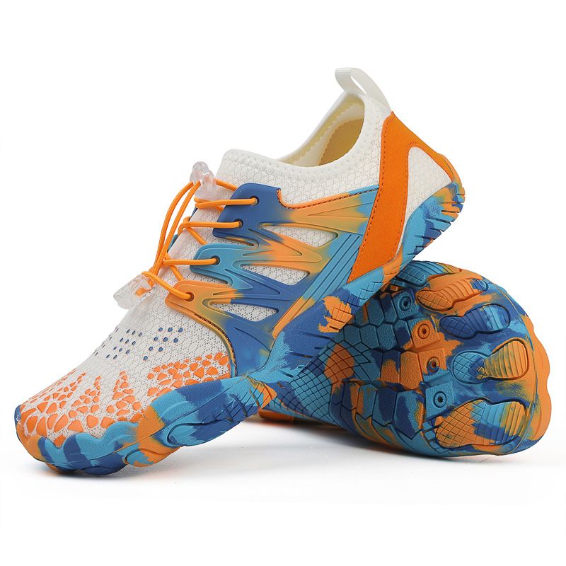 Lightweight Men And Women Swimming Diving Wading Upstream Outdoor Sports Plaid Beach Five-finger Shoes_voghion.com