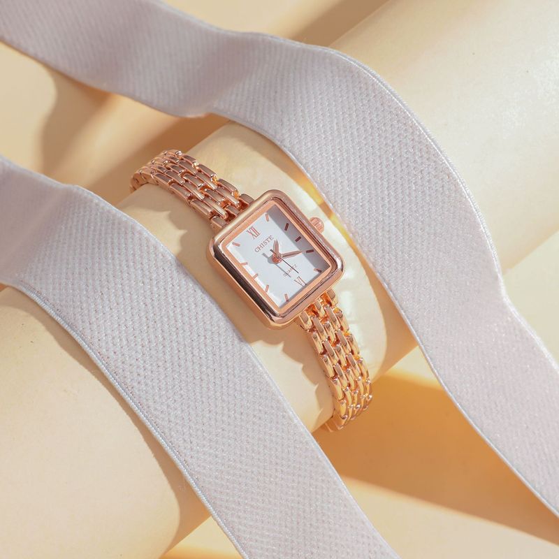 Simple Square Women's Watch Steel Band Fashion Quartz Watch_voghion.com