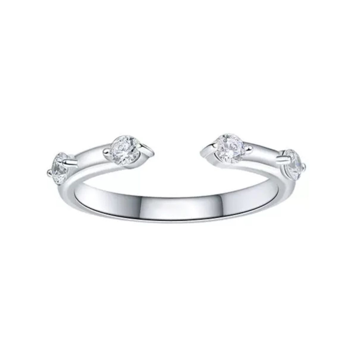 Minimalist Style Three-in-One Stacking With Brilliant Super Sparkling Marquise Zircon Open Ring For Women_voghion.com