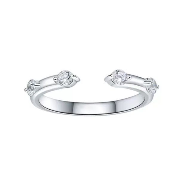 Minimalist Style Three-in-One Stacking With Brilliant Super Sparkling Marquise Zircon Open Ring For Women_voghion.com