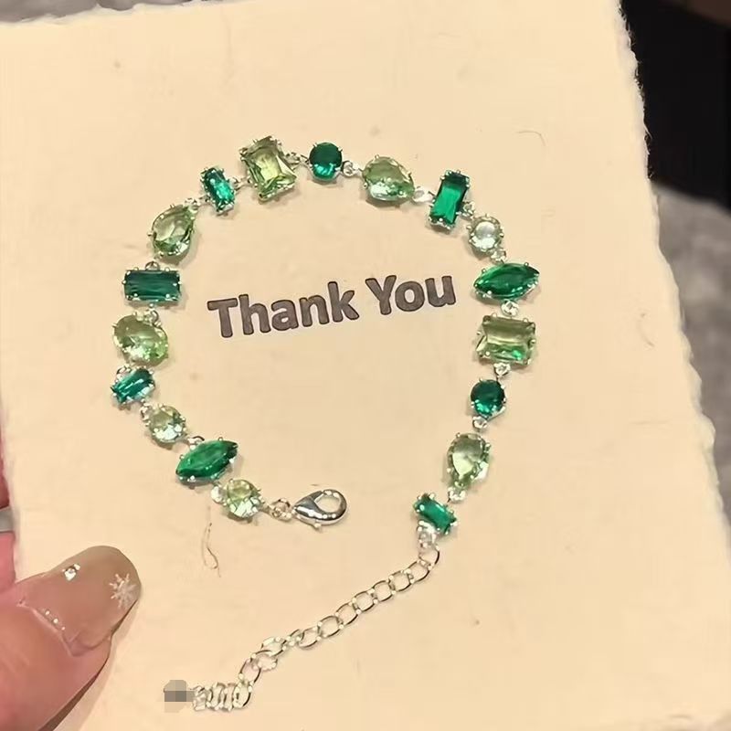 Sweetheart Candy Colorful Crystal Zircon Necklace Color-Block Inlaid Diamond Rainbow Choker High-End Clavicle Chain_voghion.com