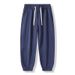 Pantalones deportivos informales de punto de algodón para hombre, de cintura alta, rectos y elásticos, cómodos para adolescentes, niños y jóvenes._voghion.com