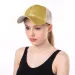 Ponytail Baseball for Women Shiny Glitter Sequins Woman Summer Cap Mesh Sunhat Pure Color High Messy Bun Hat_voghion.com