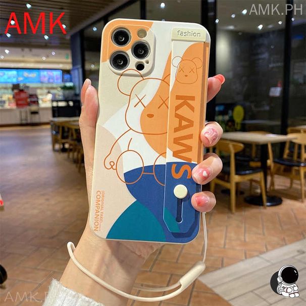 Handgelenkstütze Kompatibel für iPhone 15 14 13 12 11 PRO MAX XR XS X 8 7 6 6S PLUS SE mini Originalität einfache Morandi Violen Bear Kameraschutzhülle_voghion.com