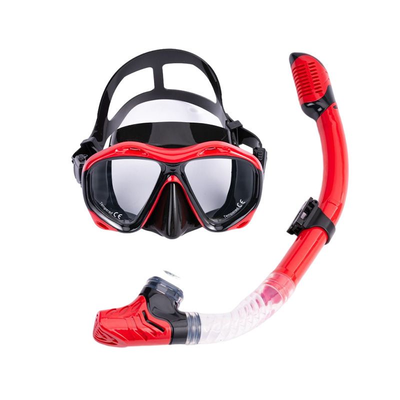 Schnorchelbrille Schwimmbrille Taucherbrille Myopie professionelles Atemschlauchset Maske Tauchausrüstung Silikonbrille_voghion.com