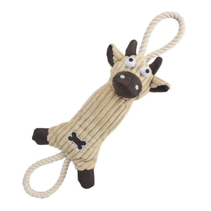 Jute and Rope Plush Pig Dog Toy_voghion.com