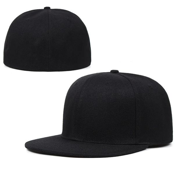 Cappellino da baseball alla moda da uomo e da donna con visiera piatta, completamente avvolto e sigillato sul retro, cappello hip-hop a tinta unita_voghion.com
