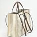 Striped Canvas Tote Bag With Magnetic Closure, Medium Size Casual Shoulder Bag For Work Travel, Light Beige Printed Handbag Commuting And Laptop._voghion.com