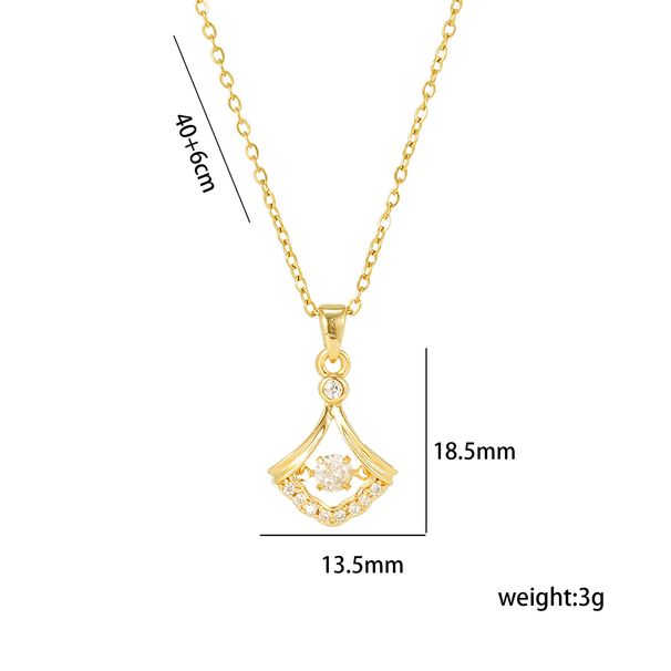 Collana con ciondolo a forma di cuore pulsante in stile coreano, per donna, semplice e alla moda, in acciaio al titanio, resistente allo sbiadimento, a forma di ventaglio, catena per clavicola_voghion.com