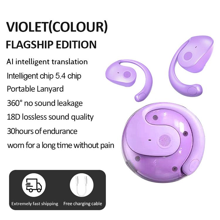 Vendita calda di piccole palline di cocco AI traduzione intelligente Bluetooth interpretazione simultanea aperta Ows cuffie Bluetooth wireless_voghion.com