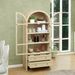 Hochschrank Naturfarben 178cm con vidrio acrílico, 2 hojas, Bogenförmig_voghion.com