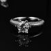 Anello di moissanite di grado D da 1 ct - Anello di fidanzamento a sei punte in argento sterling 925_voghion.com