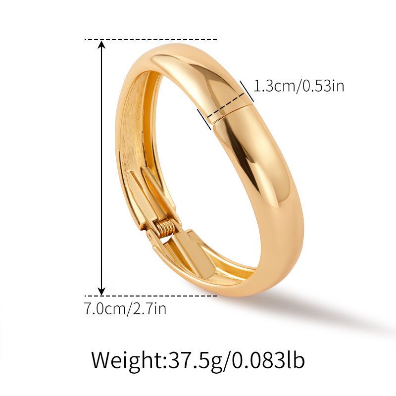 Brățară elegantă pentru femei, cu elemente metalice simple și lucioase, cu element de primăvară, cu personalitate la modă_voghion.com