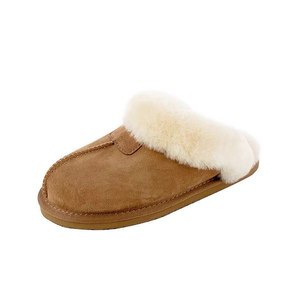 Tasman Slippers Tazz Mustard Seed Chestnut Sand Fur Slides Sheepskin Classic Ultra Mini Platform Boot Winter Women Men Slip-on Shoes Suede Upper Wool_voghion.com