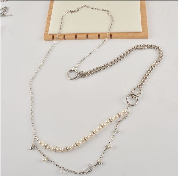 Japanese And Korean Designer Style Super Cool Pearl Water Drop Pendant Necklace Multi-Wear Waist Crossbody Body_voghion.com