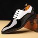 New large size men's bright face business pointed leather shoes matching color trend casual shoes_voghion.com