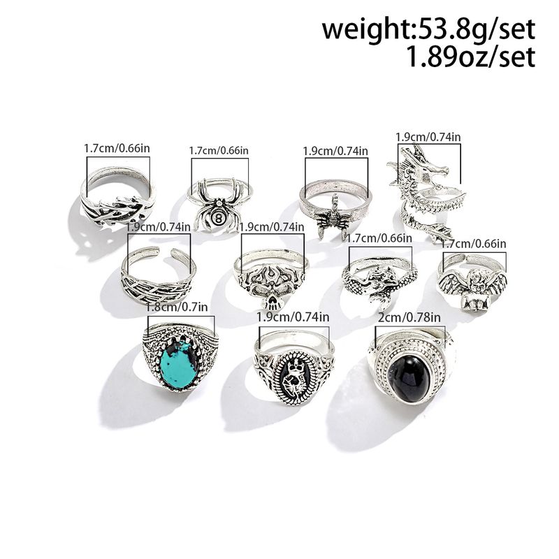 Anello di personalità alla moda per uomo, design unico, anello di indice turchese di alta qualità, gioiello per le mani_voghion.com