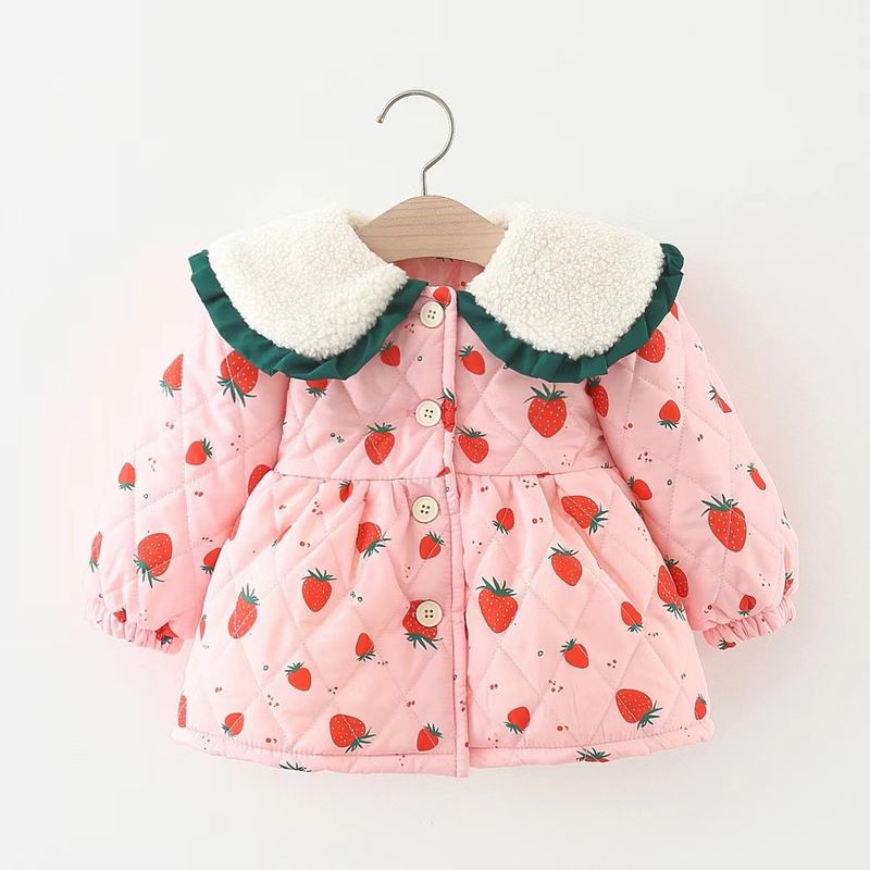  Vêtements pour enfants en gros nouveau hiver filles revers épaissi velours fraise coton vêtements vêtements pour enfants en gros_voghion.com