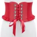 Naiste laia vöökohaga elastsed kõrge vöökohaga sidemed, vööd mantli kleidi jaoks, naiselik, punane korsettvöö_voghion.com