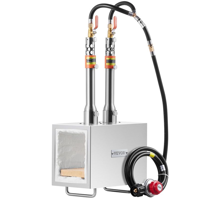 Portable Propane Forge 2 Burner Farrier Forge 2600°F Knife Metal Square_voghion.com