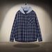 Men's Hooded Checkered Shirt Jacket – Casual Oversized Plaid Long Sleeve Shirt (S-XL, Black & White, Machine Washable)"_voghion.com
