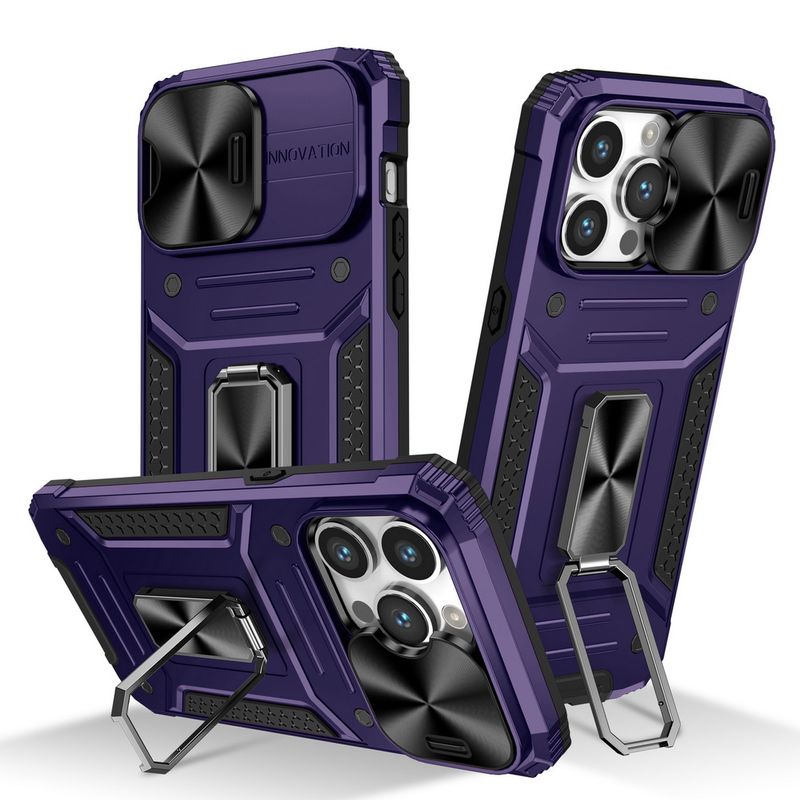 Removable Push-Pull Kamera Schutz Case Fir iPhone 15 Pro Max 14 Plus 14 Pro 13 Pro Max 12 Metal Ring Buckle Car_voghion.com