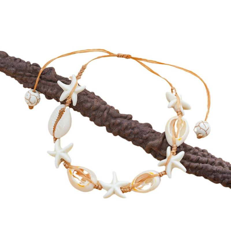Beach Ocean Handwoven Starfish Shell Bracelet Niche Simple Fashion Versatile Personality Style_voghion.com