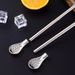 Xiongle 304 Stainless Steel Straw Stirring Extended Handle Office Home Cup Filter Residue Spoon_voghion.com
