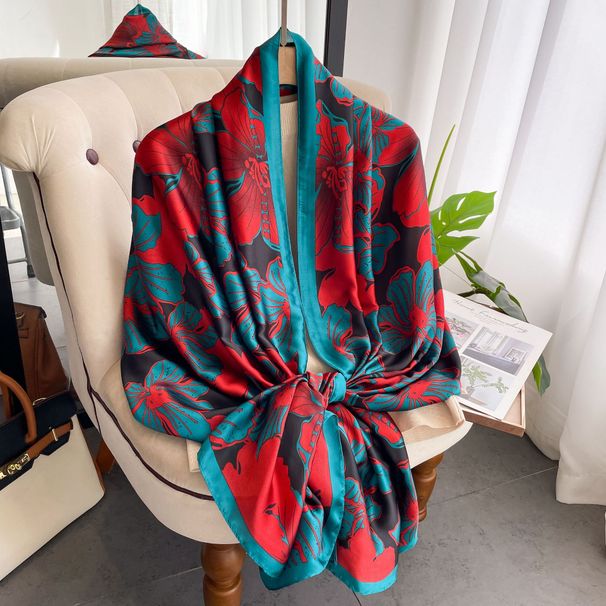 2023 Sciarpa simulata Sciarpa di moda per le vacanze con stampa di protezione solare lunga in raso di seta nuova 2023_voghion.com