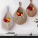 Wall-Mounted Vegetable Storage Fruit Basket Water Drop Bird's Nest Net Bag Handmade Cotton Rope Woven Wall Hanging_voghion.com