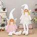 Christmas Angel Doll Figurines – Handcrafted Fabric Sitting & Standing Angels For Holiday Tabletop Decor, Tree Toppers & Nativity Scenes (Pink/White)_voghion.com