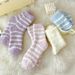 Herbst und Winter neue gestreifte Socken für Frauen verdickte nicht verschüttete Korallenfleece-Socken warme Socken lässige Schlafsocken Großhandel_voghion.com