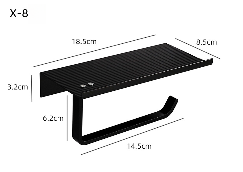 Space Aluminum Wall - Mounted Phone Box And No - Drill Black Tissue Holder For Bathroom_voghion.com