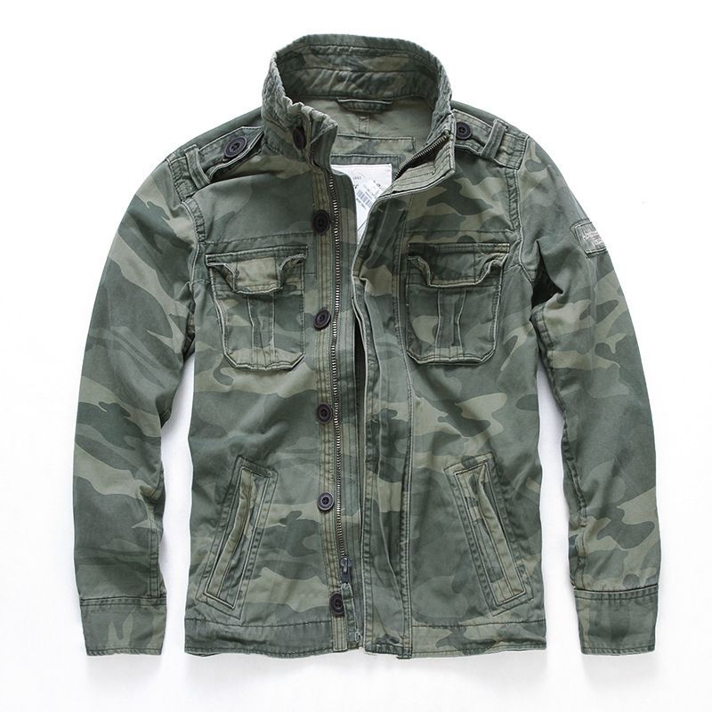 Herren Herbst Militär Arbeitskleidung Outdoor Wandern Jeansjacke Camouflage Plus Size New Style_voghion.com