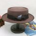men's and women's autumn and winter hats pure wool ring top double-layer bow jazz hat_voghion.com