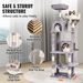 Cat Tree 63' Cat Tower With 2 Cat Condos Sisal Scratching Post Light Grey_voghion.com