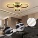 Lámparas de techo empotradas, modernas luces LED de 50 W, plafón regulable, lámpara de techo de 4 anillos para sala de estar, 3000-6000 K_voghion.com