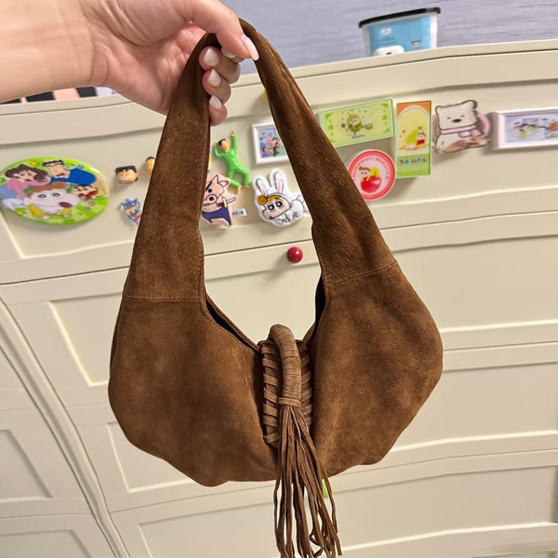 Sac à main tendance en daim à franges pour femme, modèle 2025_voghion.com