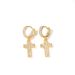 Women's & Men's Fashion Cross Pendant Earrings With Zircon Stones - Hip Hop Geometric Style Jewelry In Gold, Silver & Rose Gold_voghion.com
