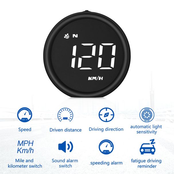 Vitezometru universal multifuncțional GPS Head Up Display computer digital la bord pentru mașină camion barcă HUD RPM MPH viteză alarmă_voghion.com