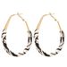 Autumn And Winter Pleated Artificial Leather Circle Oval Silver Needle Fashionable Geometric Temperament High-end Earrings For Women_voghion.com
