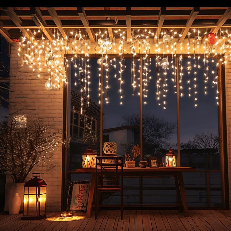 Solar Outdoor Engineering Beleuchtung Dekorative LED Sternenhimmel Eiszapfen Wasserfall Traufe Lichter_voghion.com