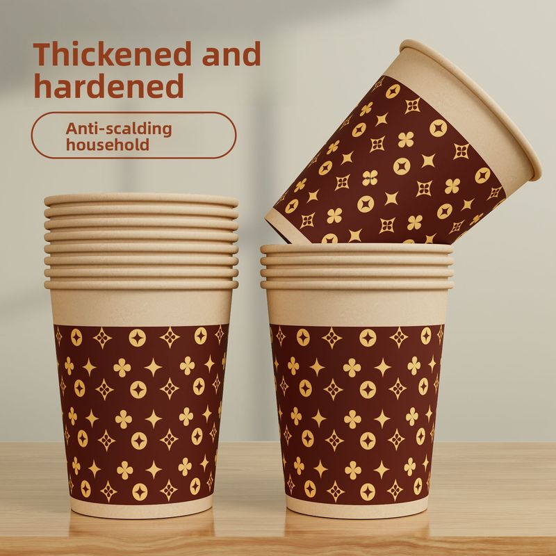 Paper Disposable Thickened Household Water Cup High-end Feel Reinforced Anti-scalding Hot Drink High Temperature_voghion.com