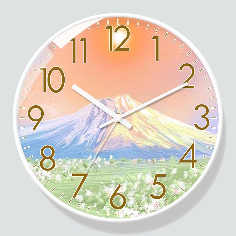 Wall Nordic Fresh Oil Painting Living Room Simple Bedroom Modern Home Creative Silent Quartz Clock_voghion.com