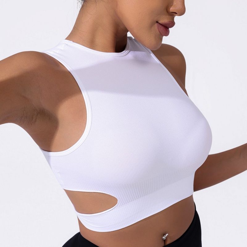 Women's Clothing Sports Bra For Women With Removable Chest Pads Gathered Yoga Running Fitness Tight Solid Color Underwear_voghion.com