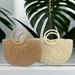 Borsa a semicerchio in paglia di medie dimensioni, produttore di borse lunari, borsa tote in tessuto con manico a doppio anello per vacanze per il tempo libero_voghion.com