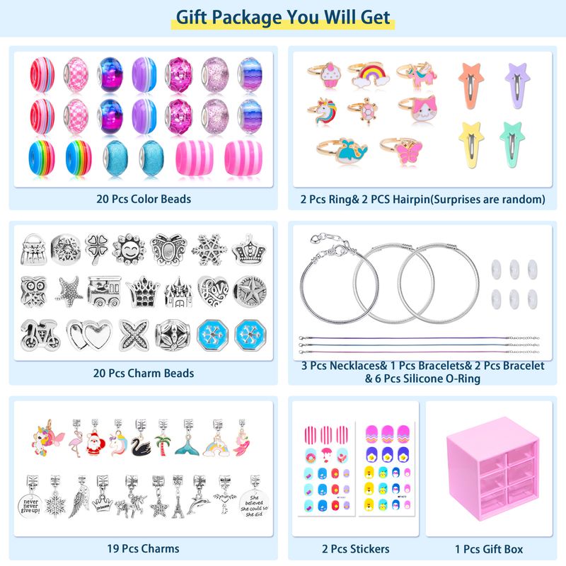 Set de desene animate creative DIY lucrate manual pentru copii bijuterii brățară fată surpriză cadou de ziua de naștere_voghion.com