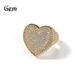 Anello a forma di cuore hip hop da uomo e da donna con zircone 3A, design trendy per lo streetwear, pezzo unisex (oro e argento)_voghion.com